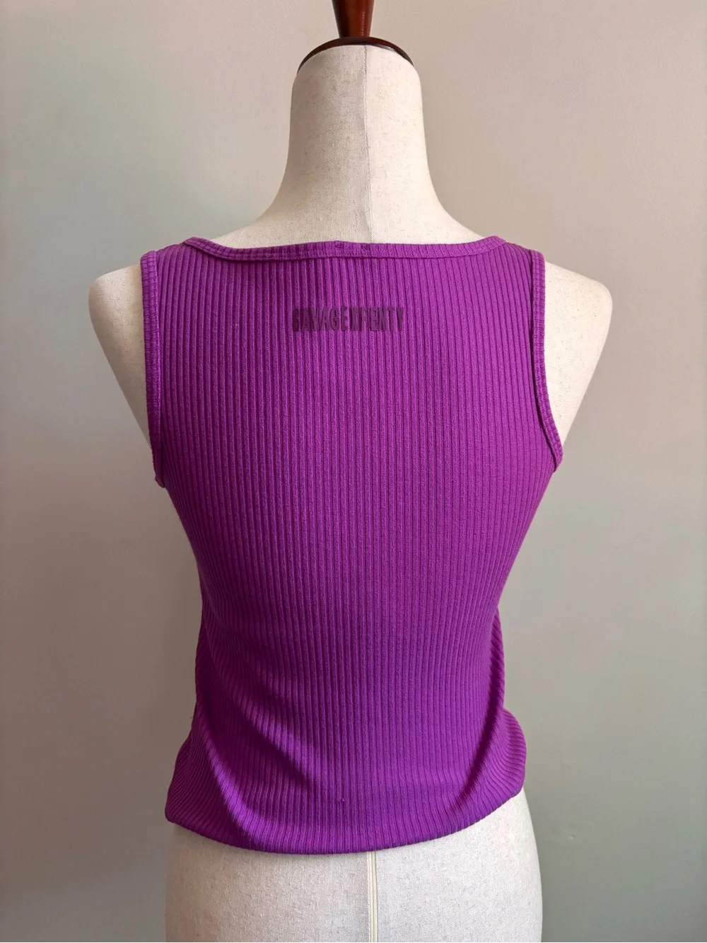 Savage Fenty Ribbed Purple Tank Top Women’s Size Small Square Neck Stretch Y2K